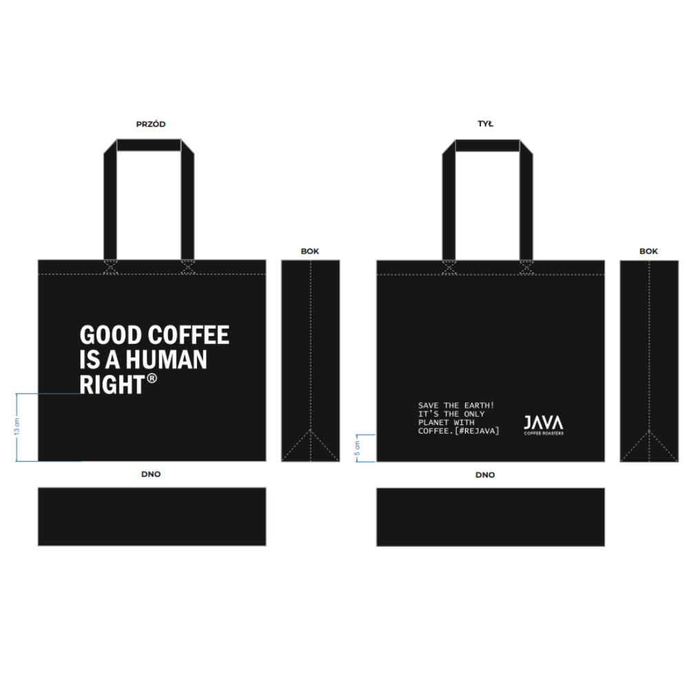 Large black JAVA shopping bag