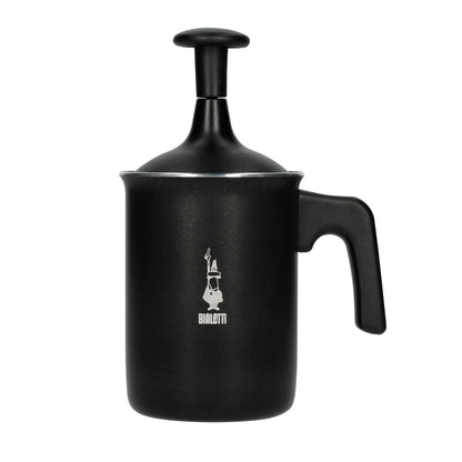  Bialetti Montalatte Tuttocrema – czarny ręczny spieniacz do mleka 160 ml do cappuccino i latte