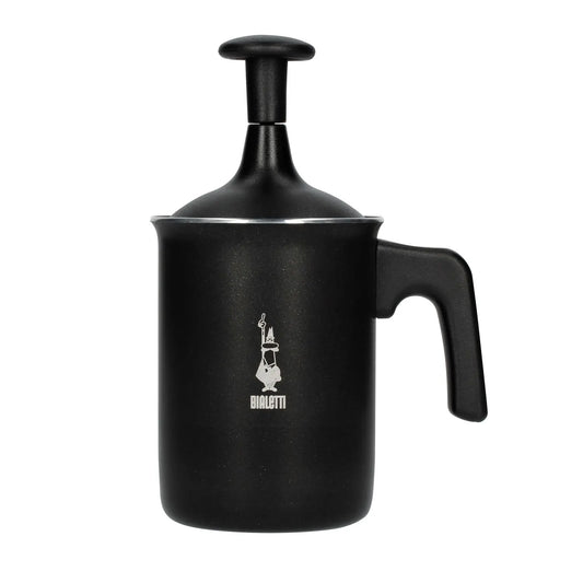  Bialetti Montalatte Tuttocrema – czarny ręczny spieniacz do mleka 160 ml do cappuccino i latte