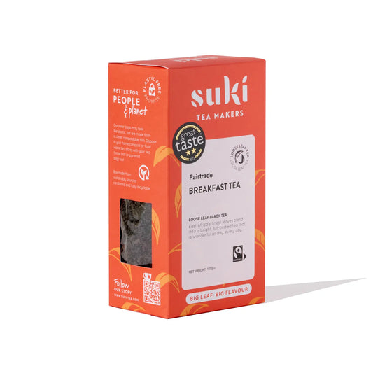 Herbata czarna Breakfast Tea SUKI 100 g – sypana herbata liściasta Fairtrade, intensywna i klasyczna na każdy dzień