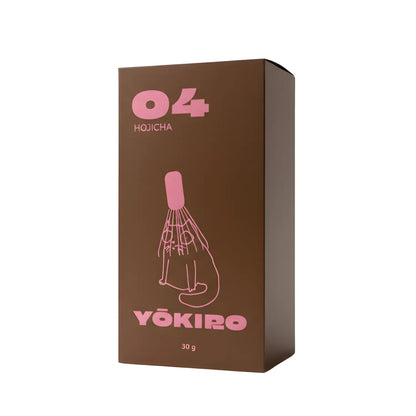 Hojicha Yōkiro 30 g – prażona japońska zielona herbata hojicha w brązowym, minimalistycznym opakowaniu z ilustracją chasenu