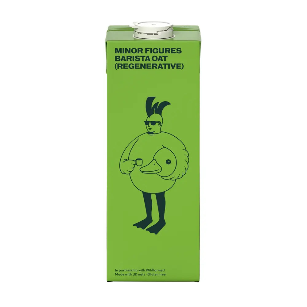 Napój owsiany barista Minor Figures Barista Oat Regenerative 1L – roślinne mleko owsiane do kawy, idealne do latte art i kaw mlecznych.