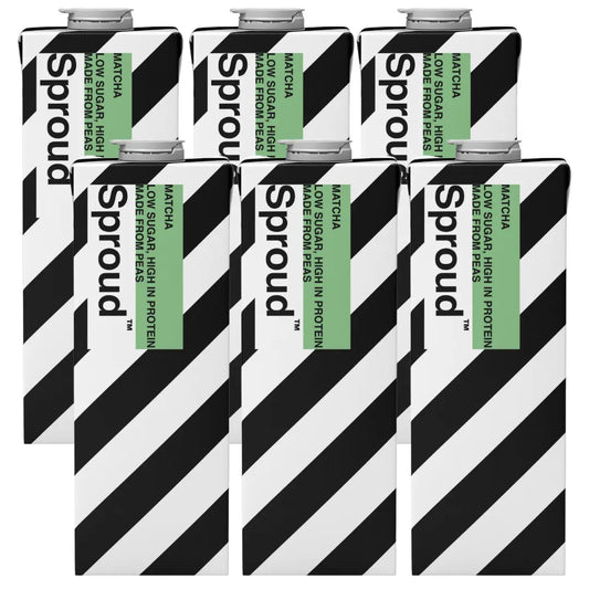 Sproud Matcha 6×1L – roślinny napój z białka grochu do kawy i matcha latte. Wysokobiałkowa alternatywa mleka, oficjalny dystrybutor JAVA Coffee Polska.