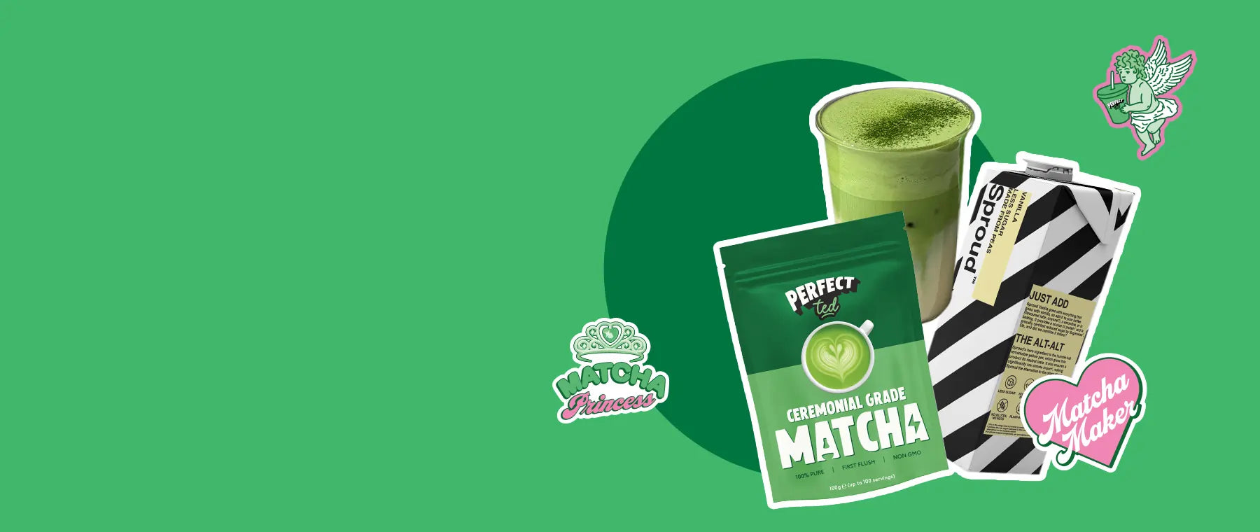 Zestaw promocyjny: PerfectTed Matcha Ceremonial Grade 100 g + Sproud Vanilla 1 l