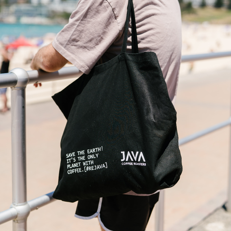 Large black JAVA shopping bag