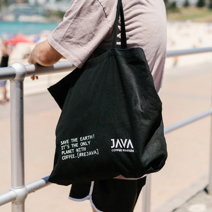 Large black JAVA shopping bag
